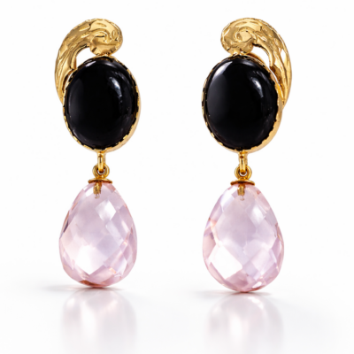 Pendientes Cuarzo Rosa