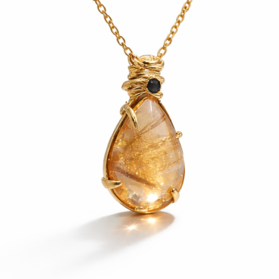 Colgante de Plata y Cuarzo Rutilo