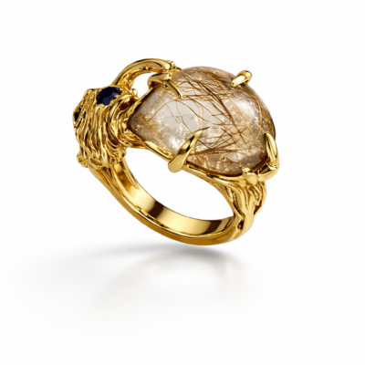 Anillo de Plata y Cuarzo Rutilo